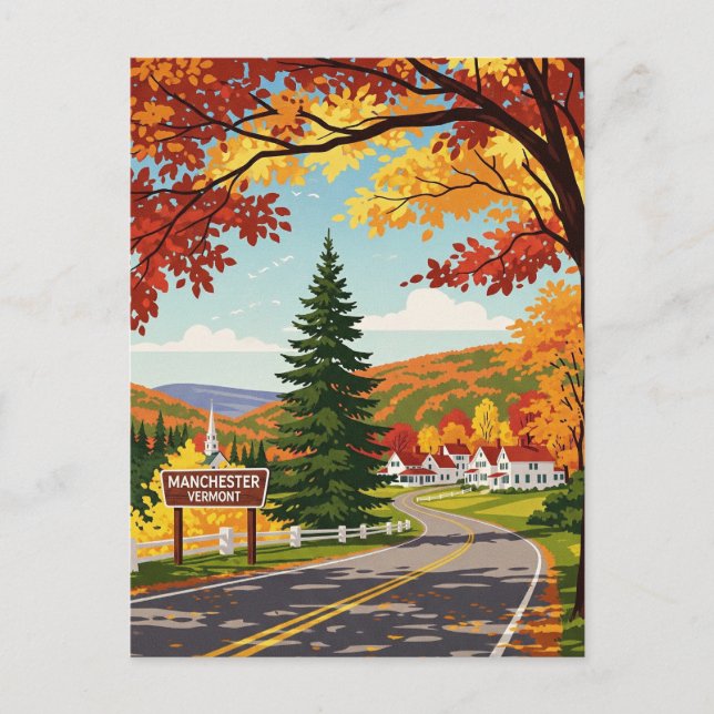 Postal Viajes de Manchester Vermont (Anverso)