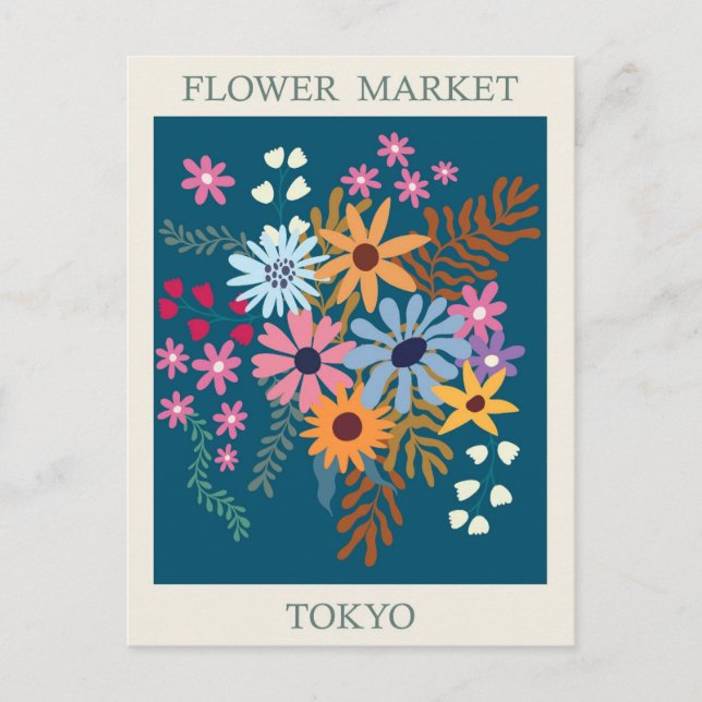 Postal Viajes de mercado de flores en Tokio (Anverso)