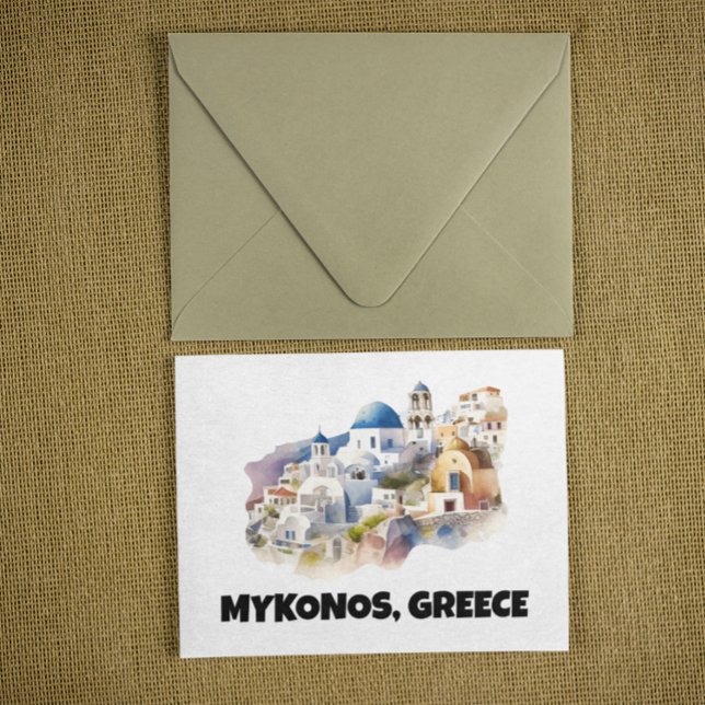 Postal Viajes de moda en Mykonos Grecia (Trendy Mykonos Greece Vintage Travel Postcard)