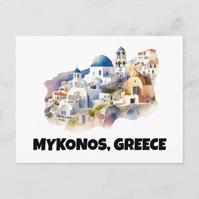 Postal Viajes de moda en Mykonos Grecia (Anverso)