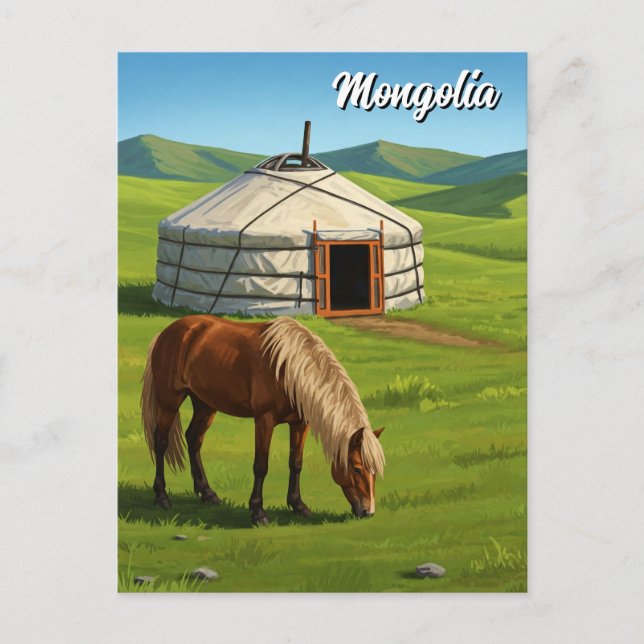 Postal Viajes de Mongolia (Anverso)