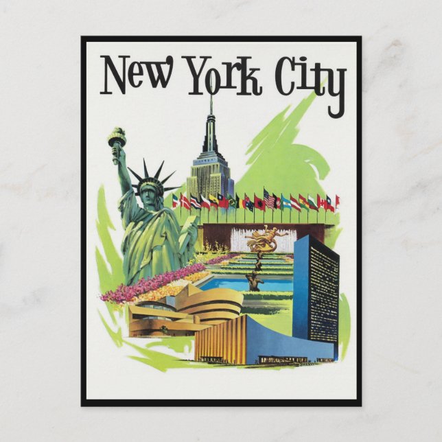 Postal Viajes de monumentos de la ciudad de Nueva York (Anverso)