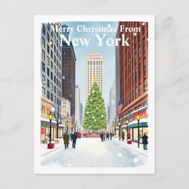 Postal Viajes de Navidades de la ciudad de Nueva York en  (Anverso)