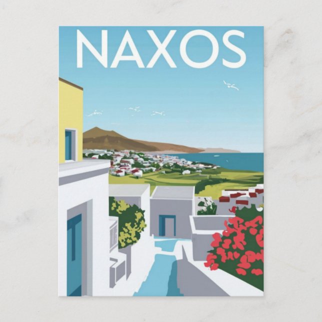 Postal Viajes de Naxos Grecia (Anverso)