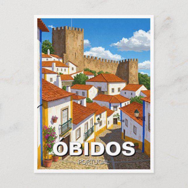 Postal Viajes de Obidos Portugal (Anverso)