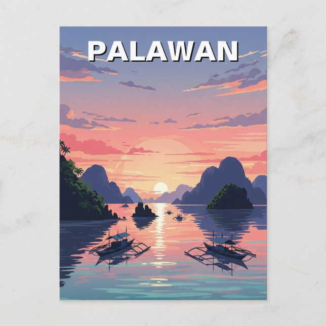 Postal Viajes de Palawan Filipinas (Anverso)