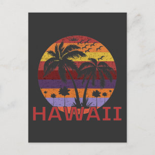 Postal Viajes de Palm Trees Vintage de Hawaii