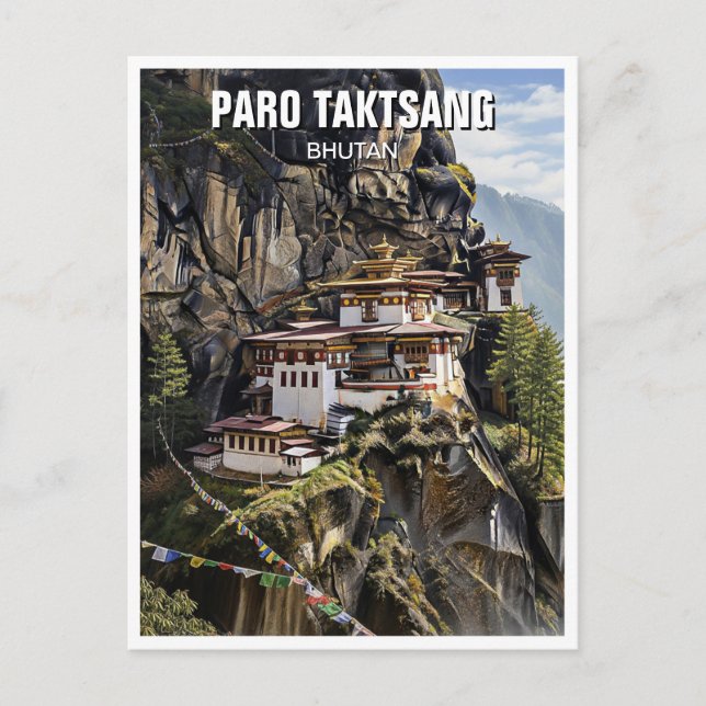 Postal Viajes de Paro Taktsang Bhutan (Anverso)