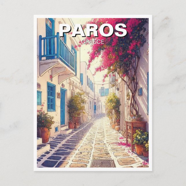 Postal Viajes de Paros de Grecia (Anverso)