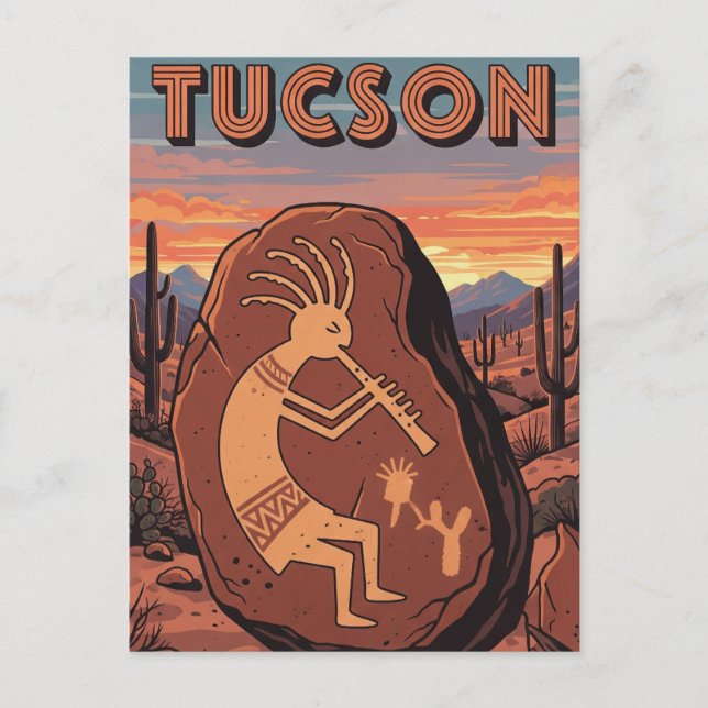 Postal Viajes de Petroglyph Tuscon Arizona (Anverso)