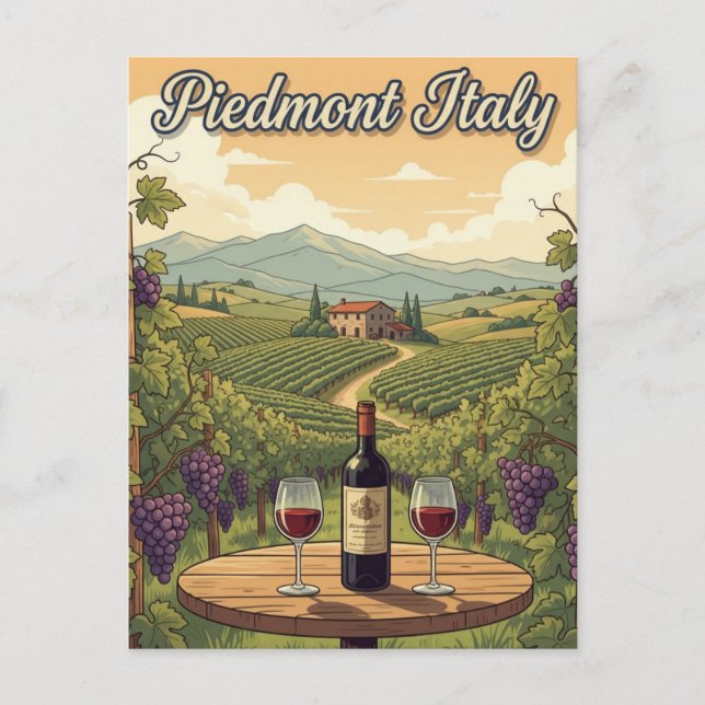 Postal Viajes de Piamonte de Italia (Anverso)