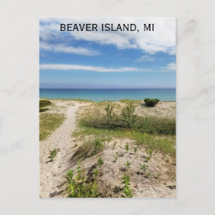 Postal Viajes de playa de Beaver Island Michigan