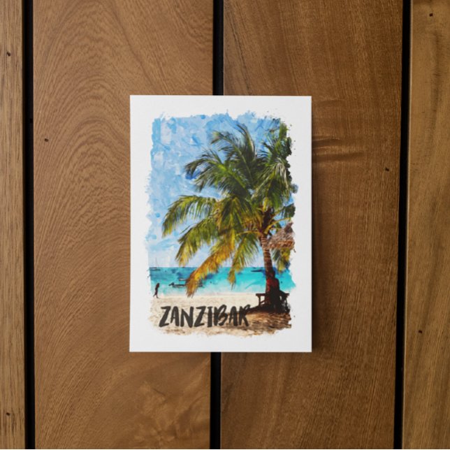 Postal Viajes de playa tropical de Zanzíbar África (zanzibar tansania postcard)