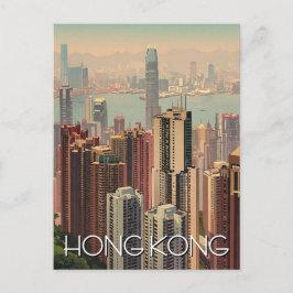 Postal Viajes de rascacielos de Hong Kong