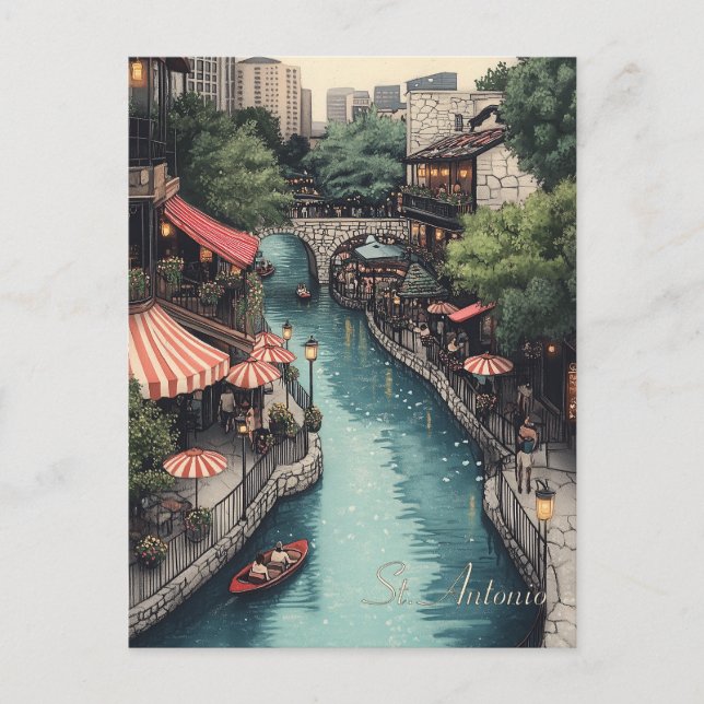 Postal Viajes de San Antonio Texas (Anverso)