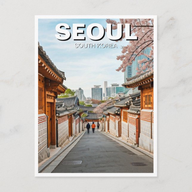 Postal Viajes de Seúl Bukchon en Corea del Sur (Anverso)