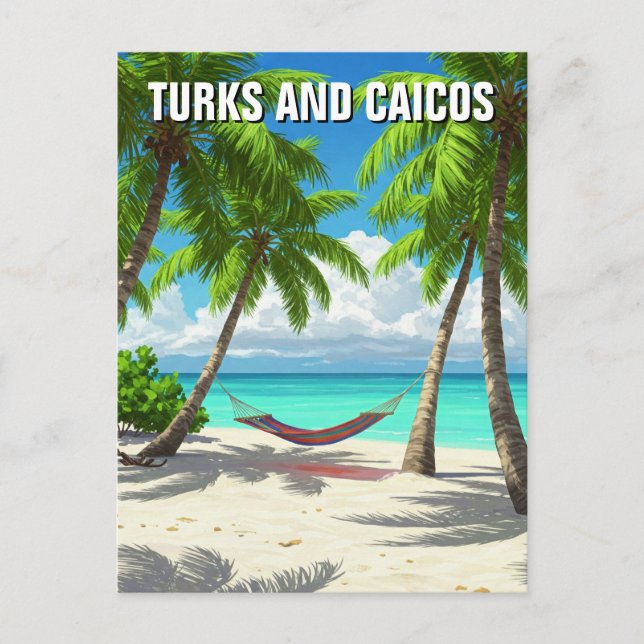 Postal Viajes de Turcas y Caicos en Hamaca de Playa (Anverso)