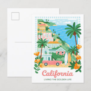Postal Viajes de verano en California Living Life