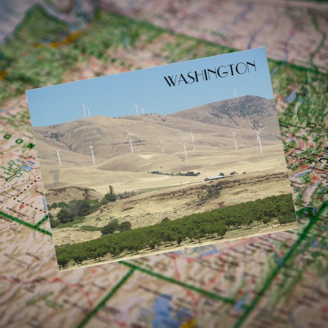Postal Viajes de Viñedos y Granjas Eólicas del Estado de  (In Situ Map)