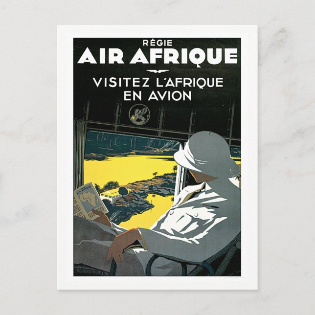 Postal Viajes de Vintage Africa Airline (Anverso)