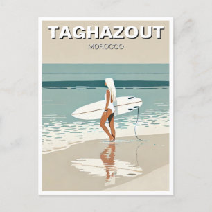 Postal Viajes de vintage al surf en Taghazout, Chica