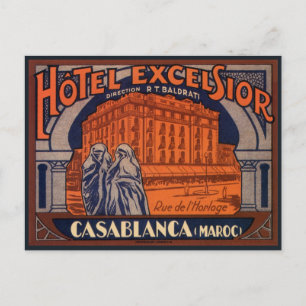 Postal Viajes de vintage, Casablanca en Marruecos, África