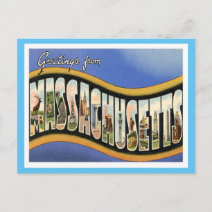 Postal Viajes de vintage de Massachusetts