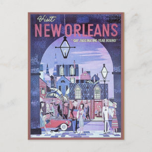 Postal Viajes de vintage de Nueva Orleans