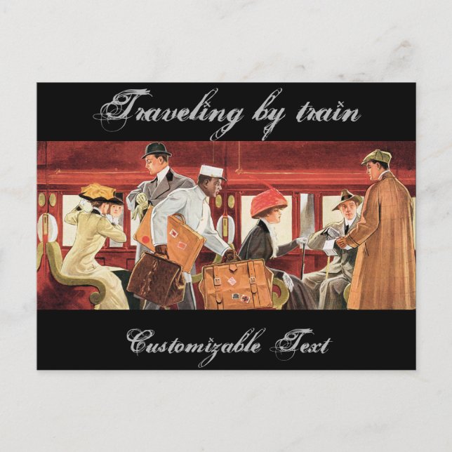 Postal Viajes De Vintage En Tren (Anverso)