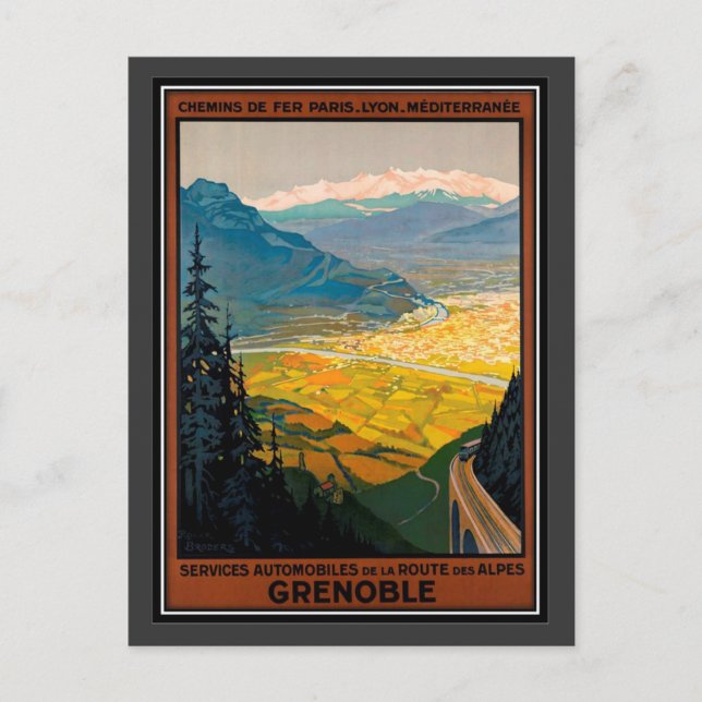 Postal Viajes de vintage Francia, Grenoble - (Anverso)