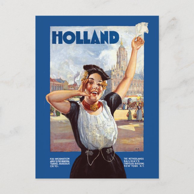 Postal Viajes de Vintage Holland Holanda (Anverso)