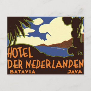 Postal Viajes de vintage Jakarta Indonesia Hotel Nederlan