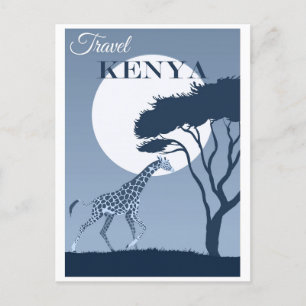 Postal Viajes de vintage Kenia África Giraffe africana