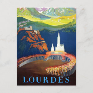 Postal Viajes de Vintage Lourdes France