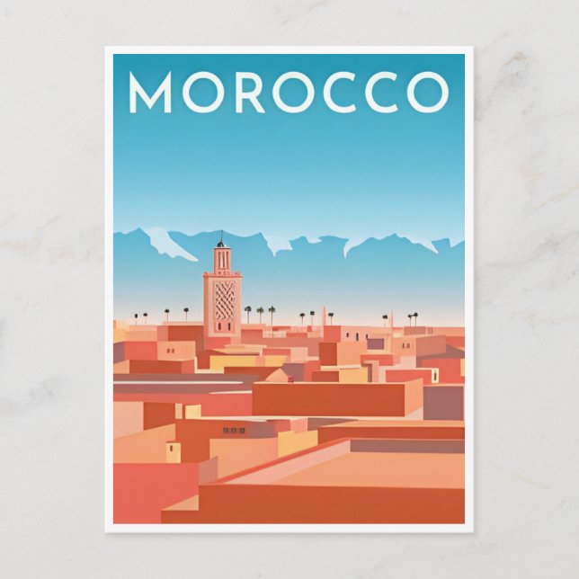 Postal Viajes de Vintage Maroc Turismo Marrakesh Marrueco (Anverso)