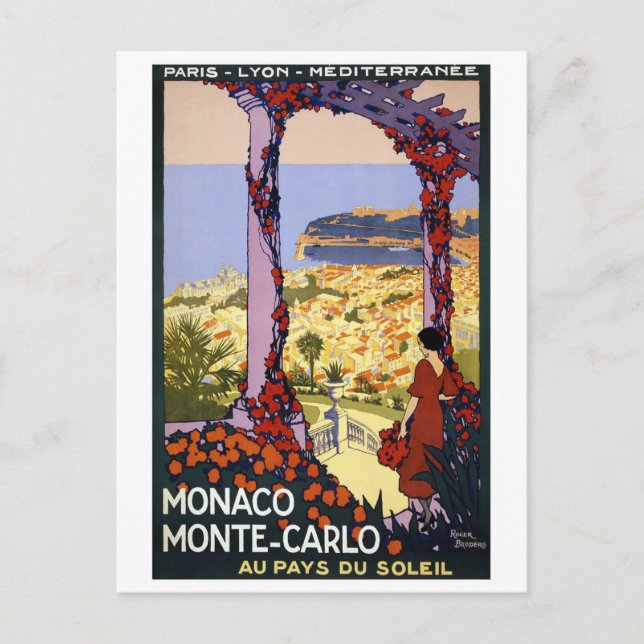 Postal Viajes de vintage - Mónaco Montecarlo (Anverso)
