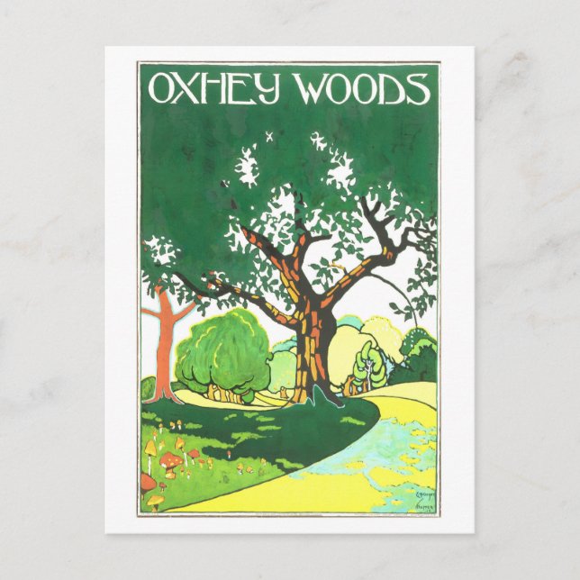 Postal Viajes de Vintage Oxhey Woods (Anverso)