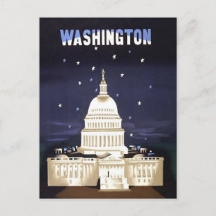 Postal Viajes de Washington Vintage