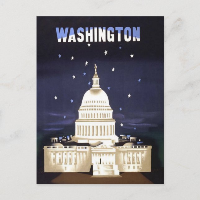 Postal Viajes de Washington Vintage (Anverso)