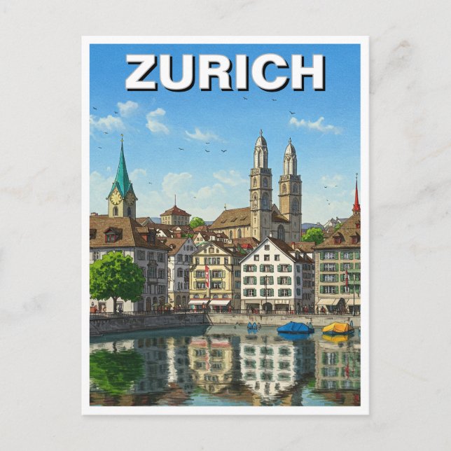 Postal Viajes de Zurich Suiza (Anverso)