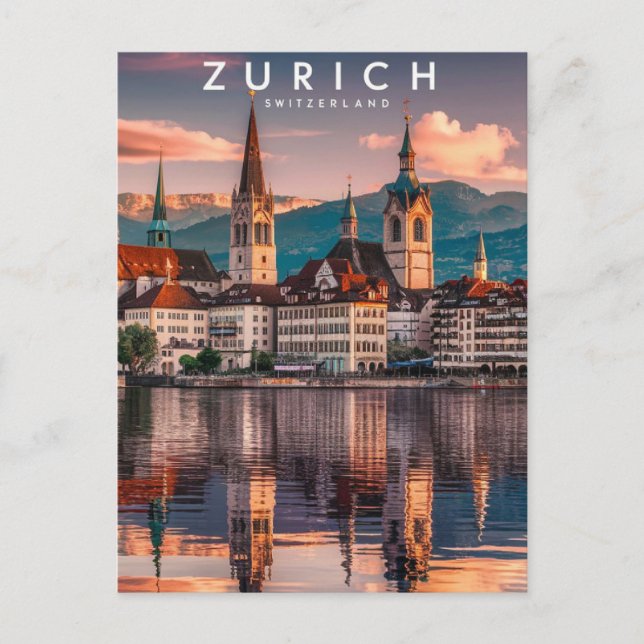 Postal Viajes de Zurich Suiza (Anverso)