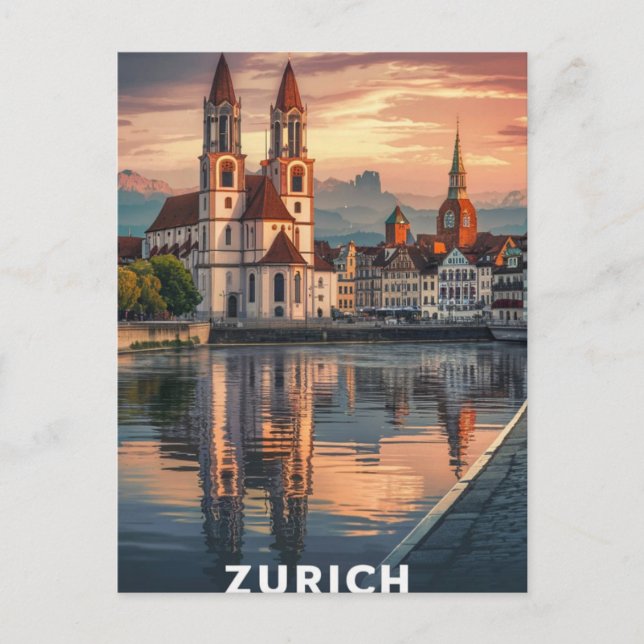Postal Viajes de Zurich Suiza (Anverso)