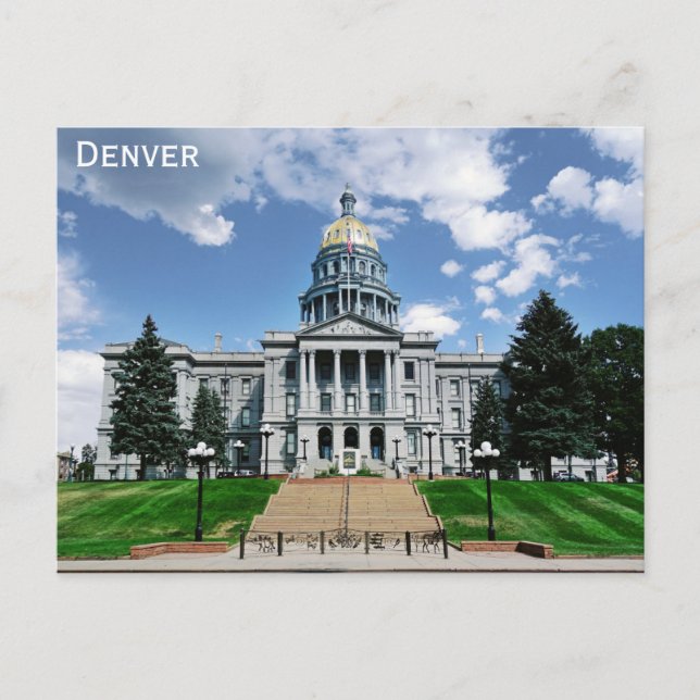 Postal Viajes del Capitolio Estatal de Denver Colorado (Anverso)