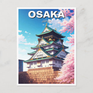 Postal Viajes del Castillo de Osaka en Japón