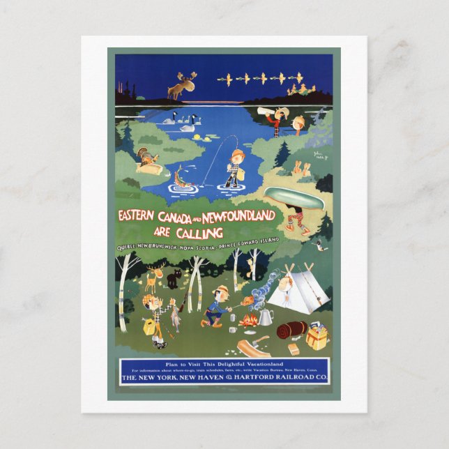Postal Viajes del este de Canadá y Terranova (Anverso)