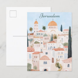 Postal Viajes del Ilustracion de pintura de Gouache de Je