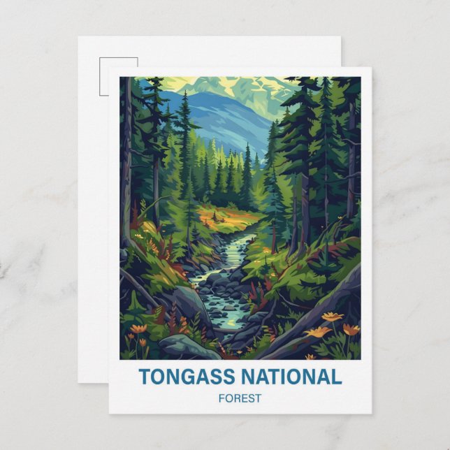 Postal Viajes del Ilustracion Forestal Nacional Tongass (Anverso / Reverso)