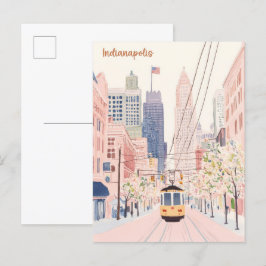 Postal Viajes del Ilustracion Indiana Gouache