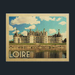 Postal Viajes del Loire France Vintage - Chateau Chambord<br><div class="desc">El Loire France presenta un diseño de estilo Viejo Vintage y alberga el castillo de Chambord,  en el valle del Loira de Francia,  un castillo francés.</div>