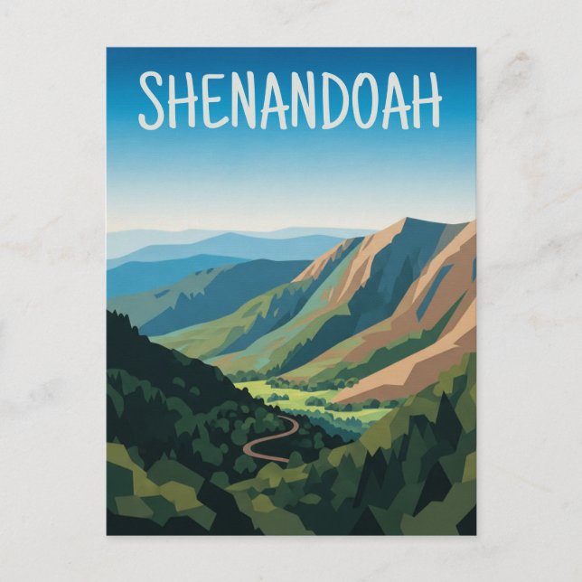Postal Viajes del Parque Nacional Shenandoah (Anverso)